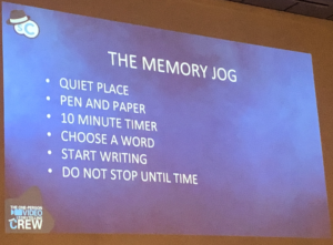 The Memory Jog slide from Chad Illa-Peterson's talk at SMWL21